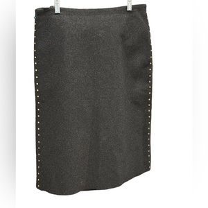 NWT J. Crew Gold Studded Wool Pencil Skirt (14)